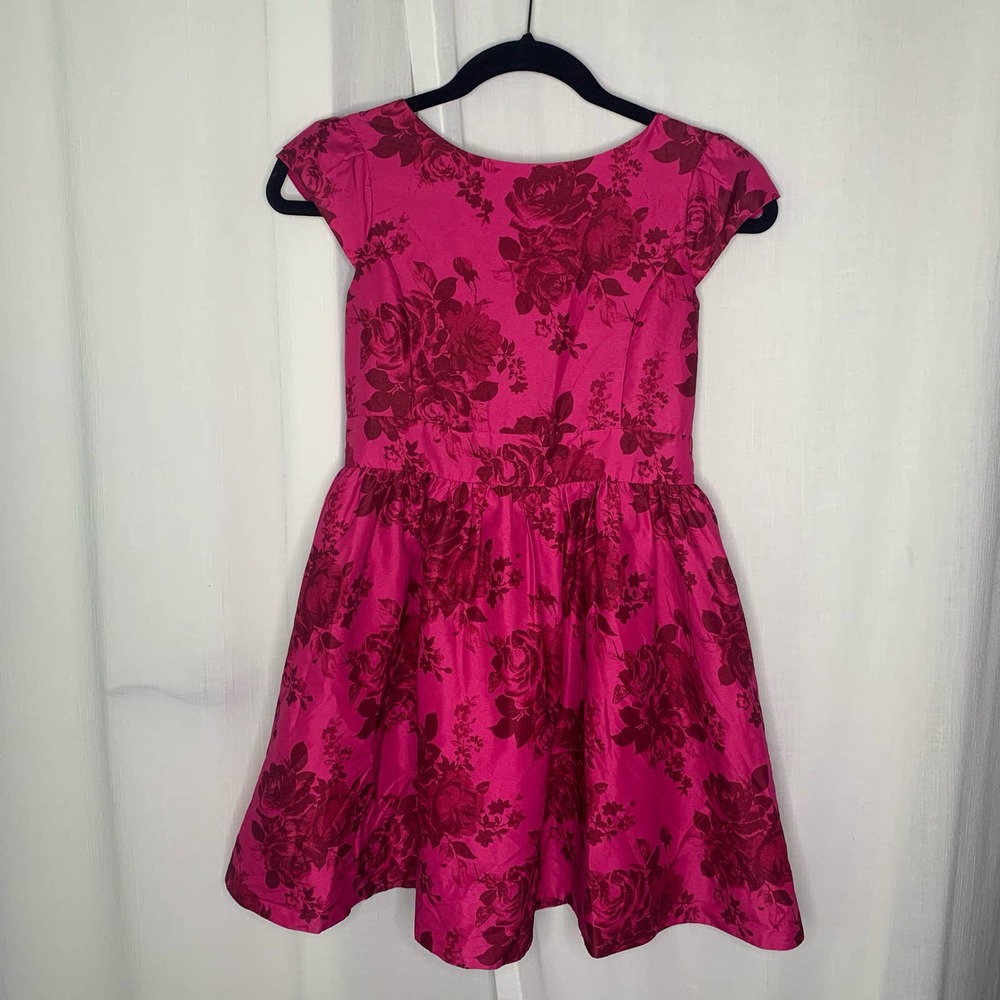 Baker by Ted Baker Girls Pink Floral Bow Back Dress Size 12